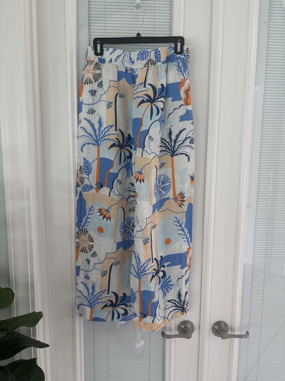 Nicole Miller Tropical Print 3 pce Linen Pants Set - Picture 11 of 11